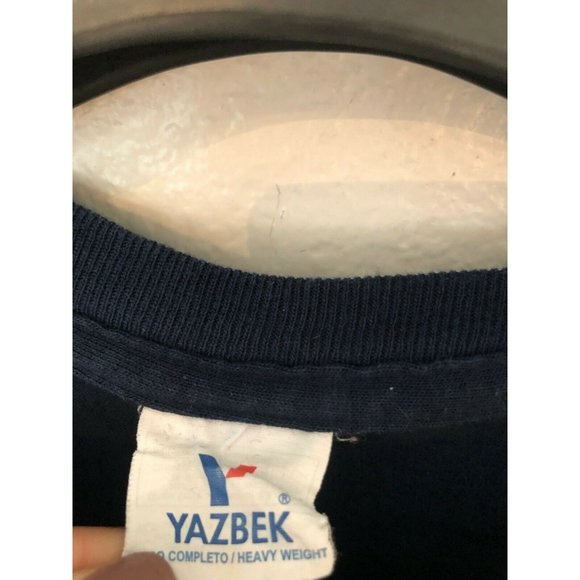 Yazbek Harley Davidson Dark Blue Long Sleeve T Shirt Skeleton Hand Flame Design - Picture 5 of 7